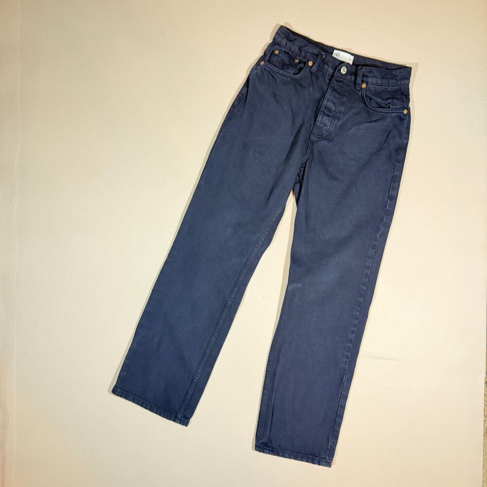 Zara Indigo rinse classic straigh leg jeans Size 4 Made in Bangladesh